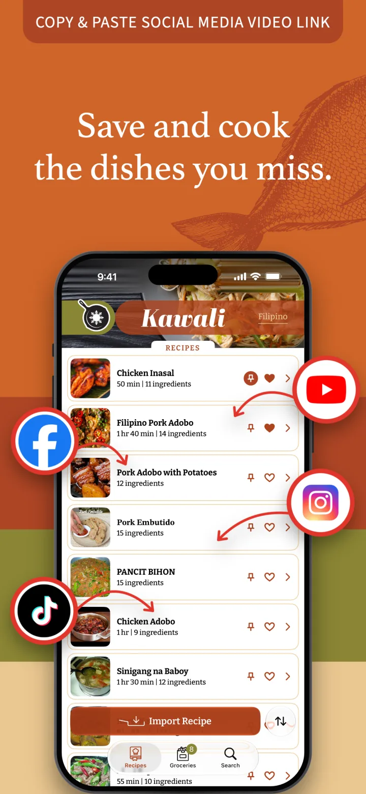 Save and cook the dishes you miss: the recipe list, with links from YouTube, TikTok, Instagram and Facebook